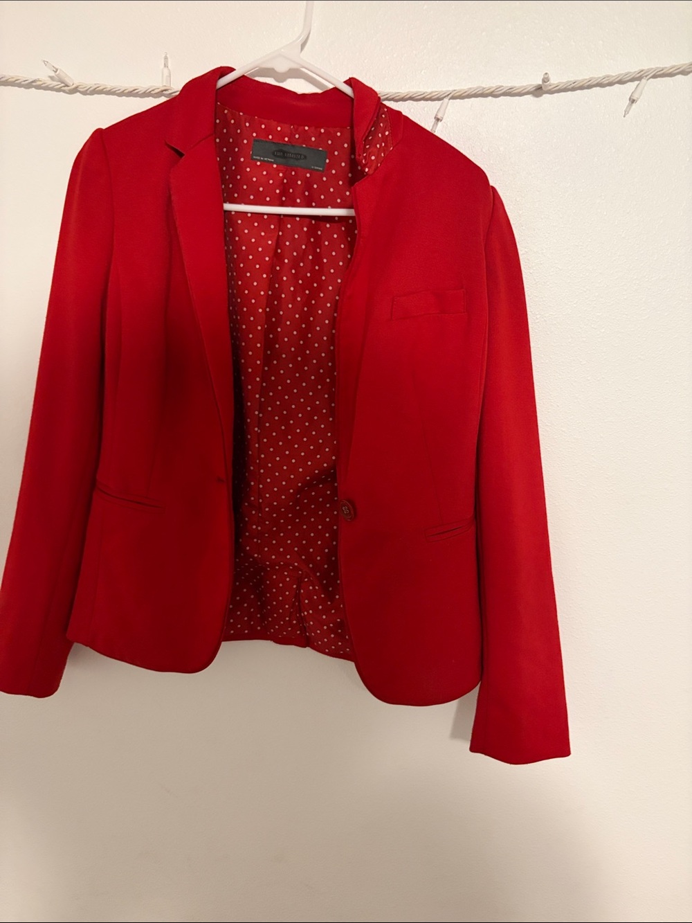 The Limited Red Women's Polka-Dot Lined Blazer